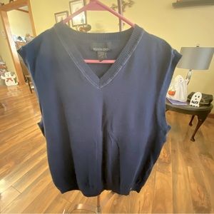 North End navy blue w/ some gray sweater vest